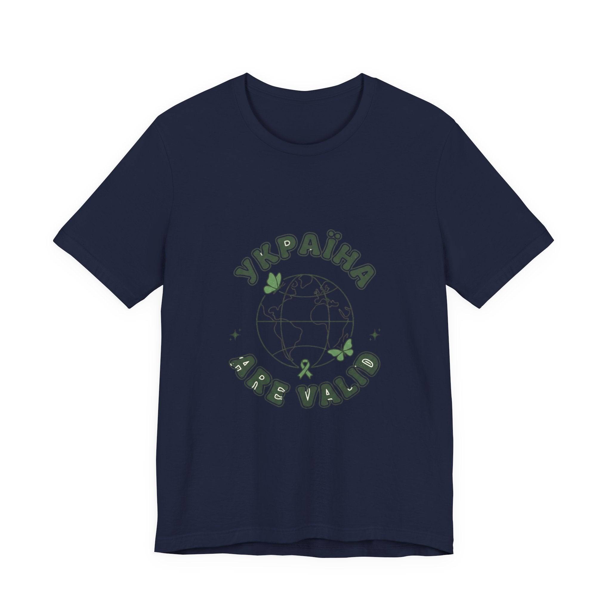 Mental Health Awareness Globe Tee | Green Ribbon, Retro Typography