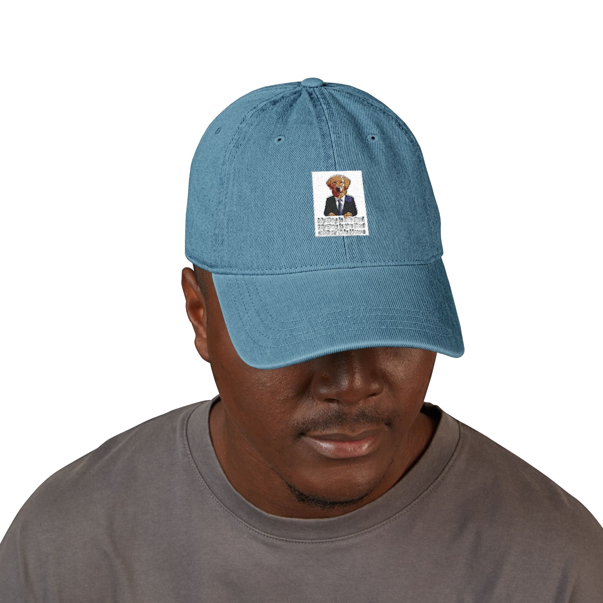 Embroidered Gentleman Bear Denim Hat – Vintage Ivy League Baseball Cap