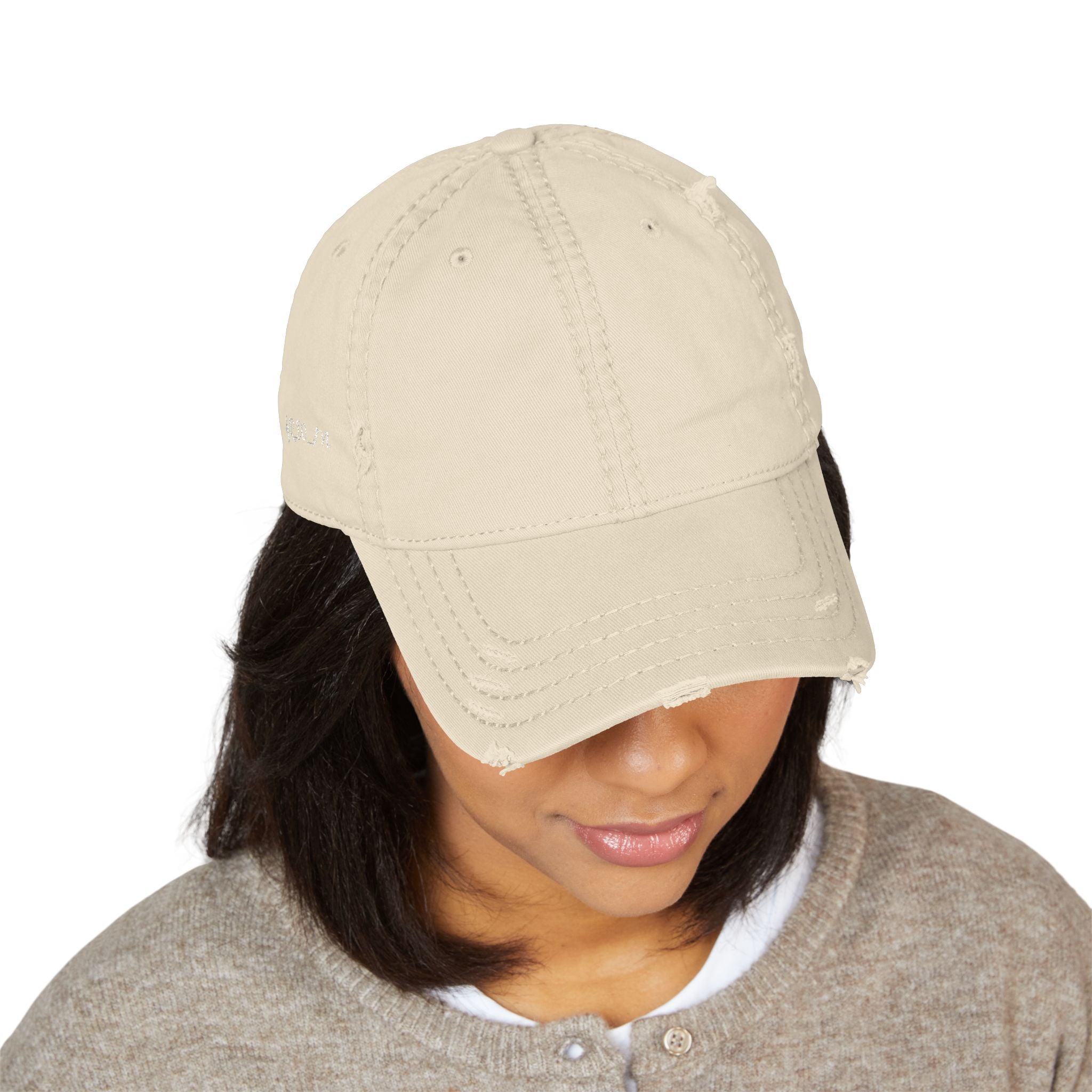 Distressed Embroidered Dad Hat – Vintage Casual Cap