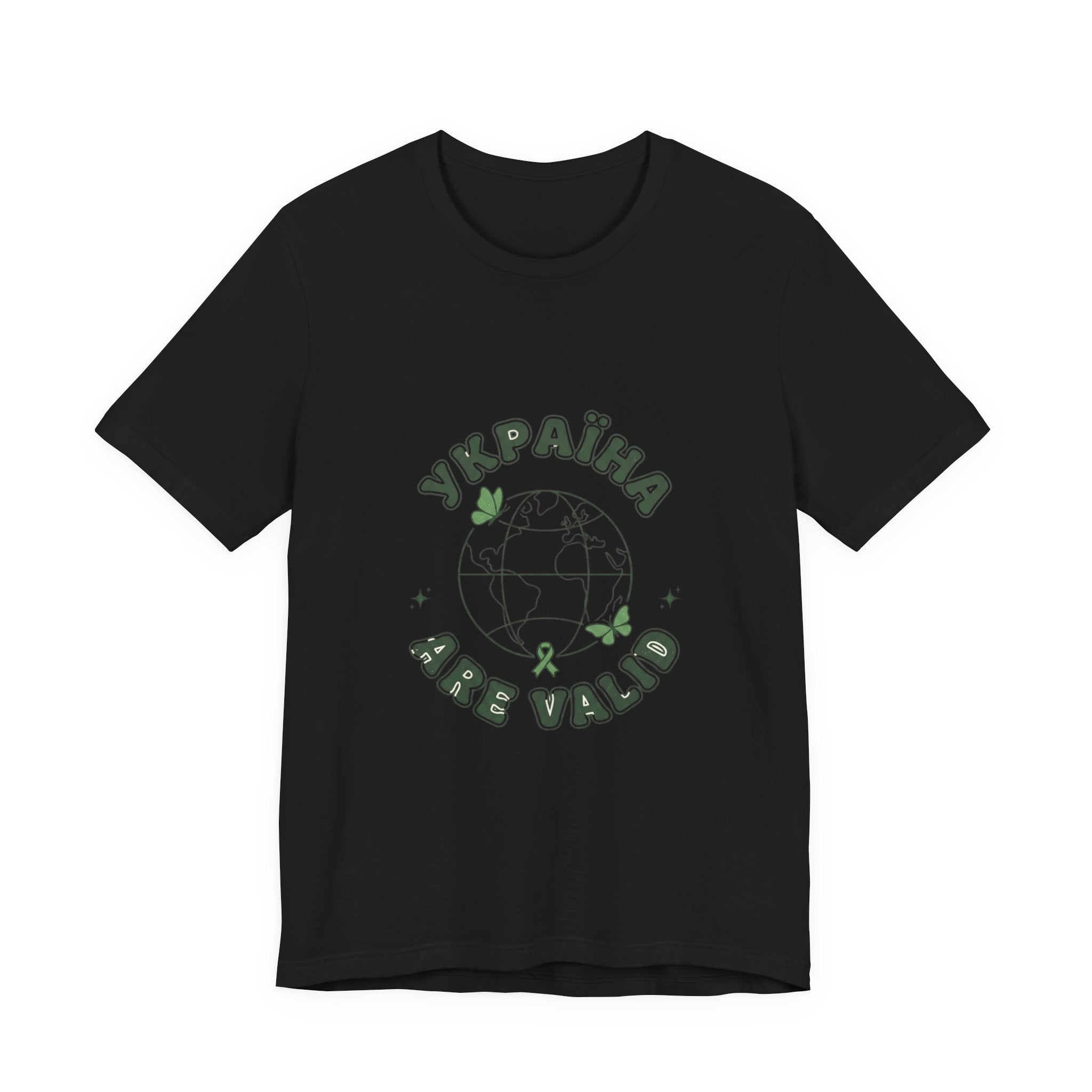 Mental Health Awareness Globe Tee | Green Ribbon, Retro Typography