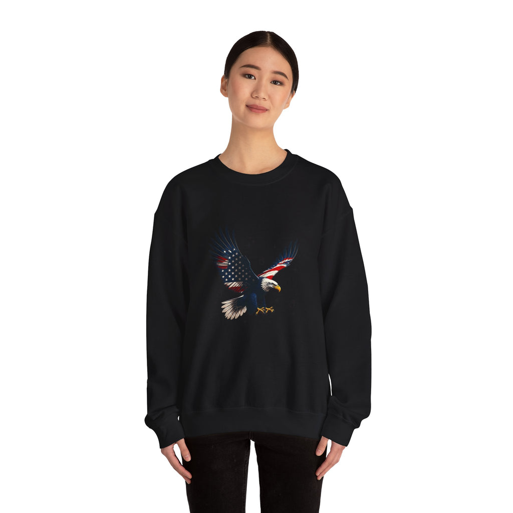 Soaring Eagle Crewneck Sweatshirt | Vintage Graphic, Retro Tattoo Style