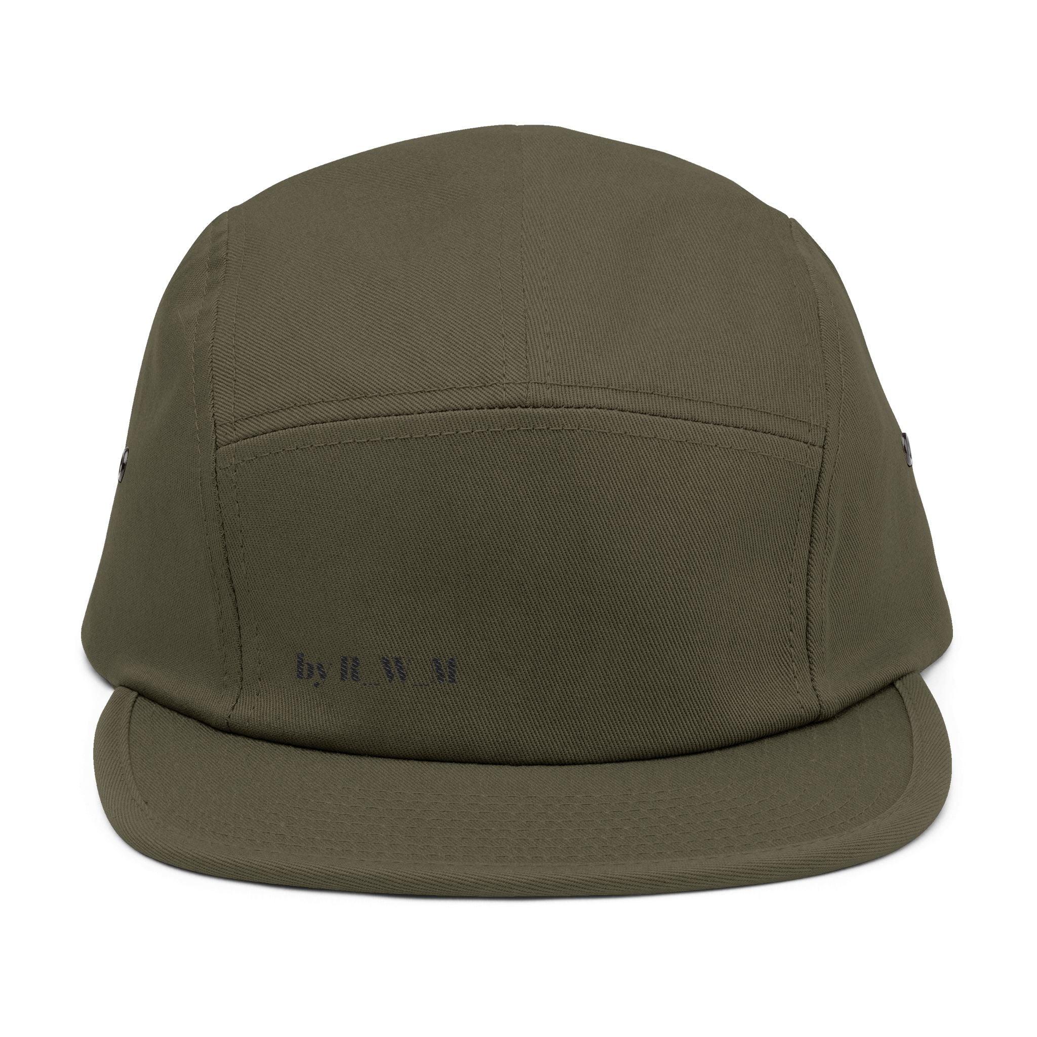 Embroidered 5-Panel Cap — Minimal 'brwn' Logo Cotton Camper Hat