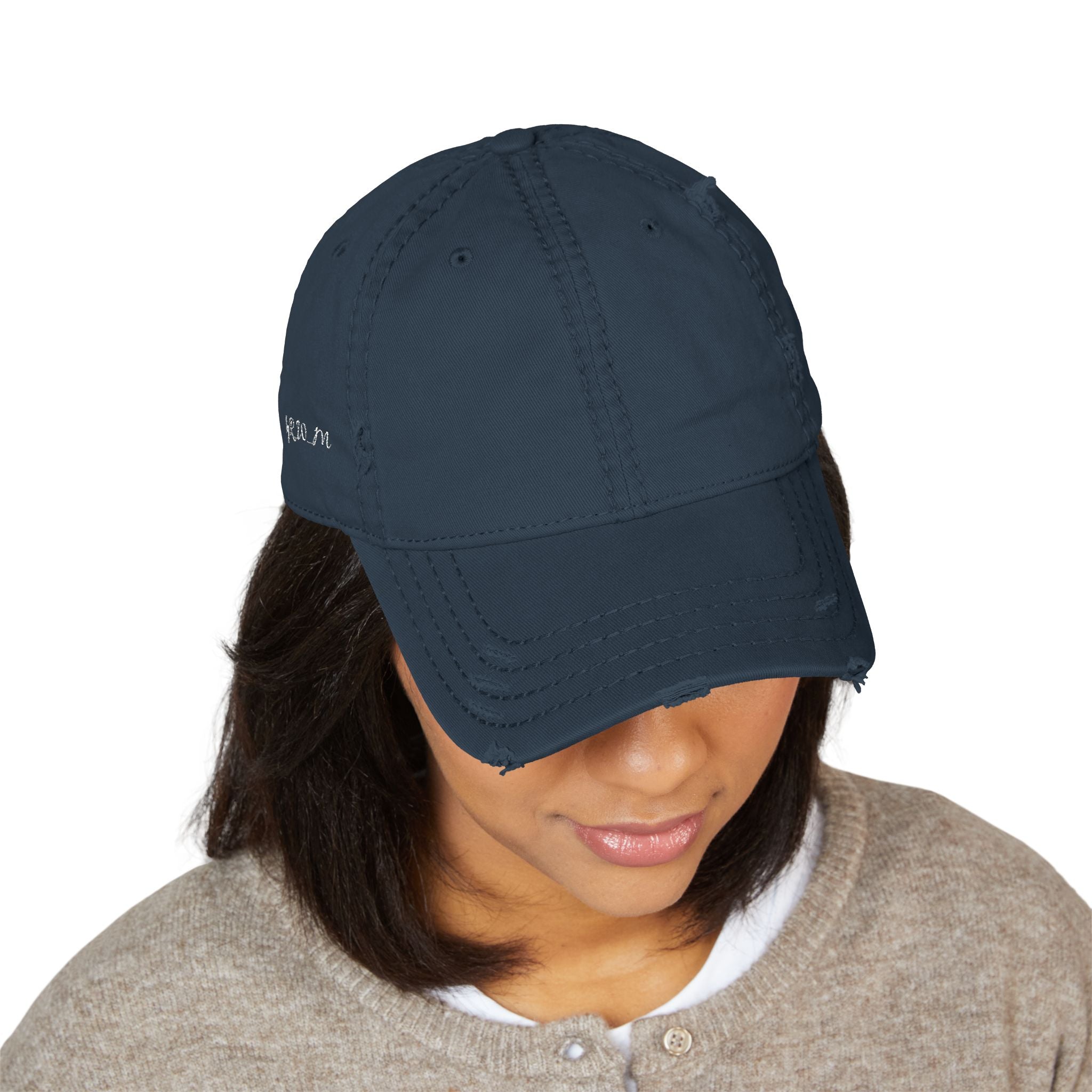 Distressed Embroidered Dad Hat – Vintage Casual Cap