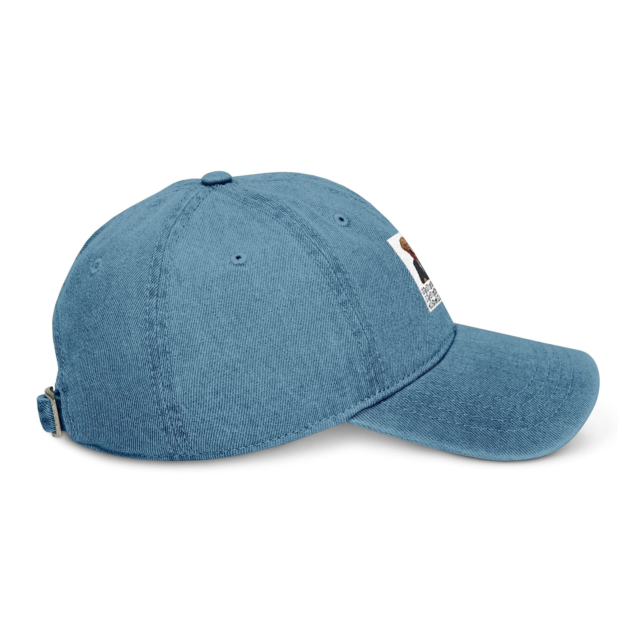Embroidered Gentleman Bear Denim Hat – Vintage Ivy League Baseball Cap