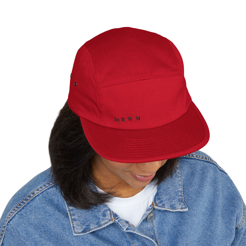 Embroidered 5-Panel Cap — Minimal 'brwn' Logo Cotton Camper Hat
