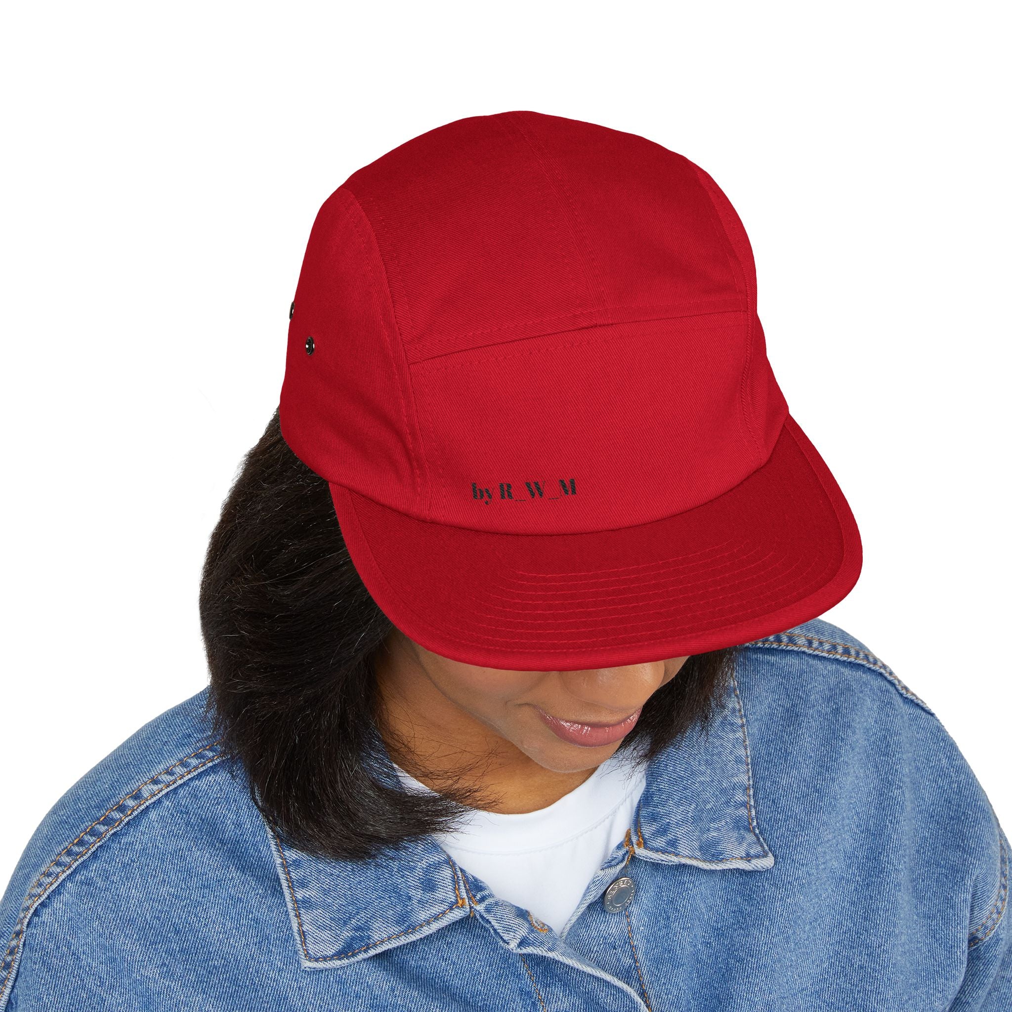 Embroidered 5-Panel Cap — Minimal 'brwn' Logo Cotton Camper Hat