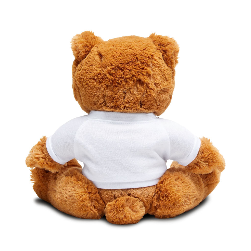 Brown Plush Teddy Bear with Bow Tie & Custom T-Shirt – Cute Gift for Kids & Valentines