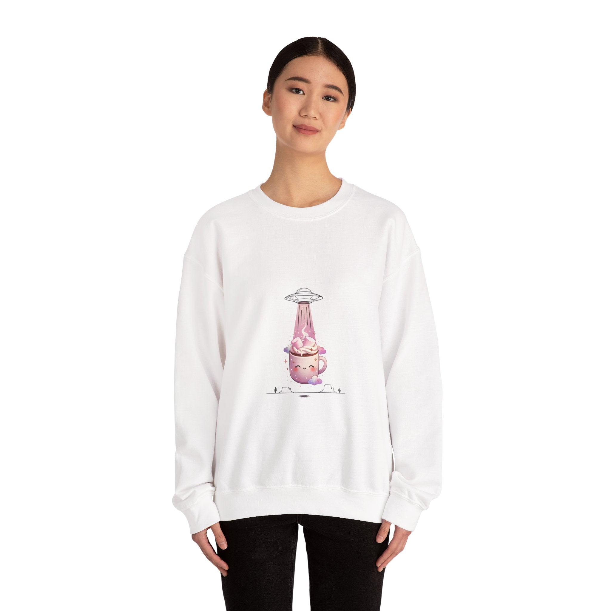 Retro UFO Abduction Crewneck Sweatshirt | Vintage Desert Sci‑Fi