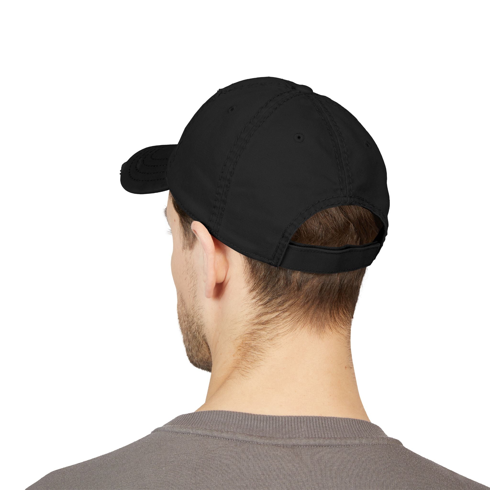 Distressed Embroidered Dad Hat – Vintage Casual Cap