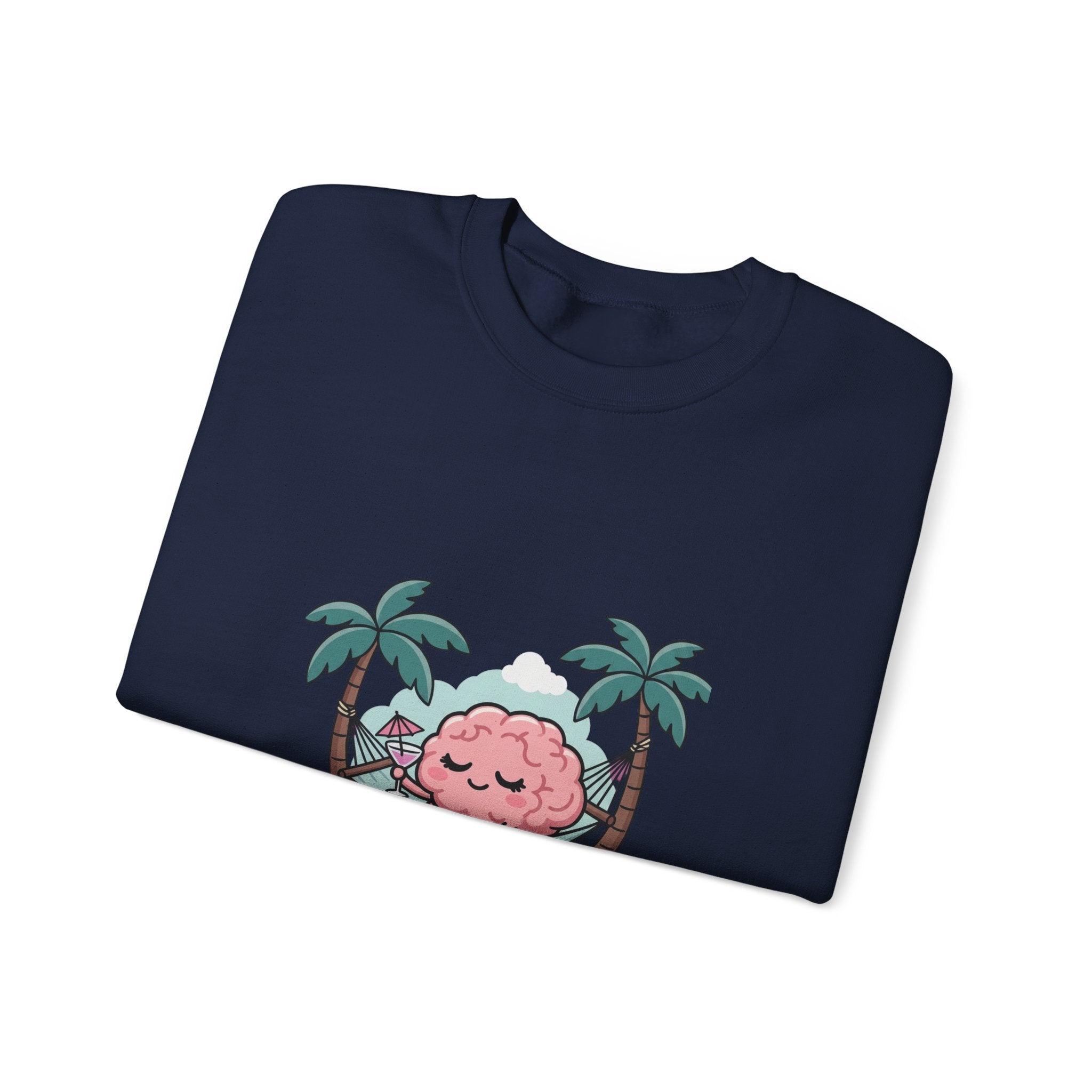 Mental Health Relaxation Brain Hammock Sweatshirt | Father’s Day self-care, retro palm design