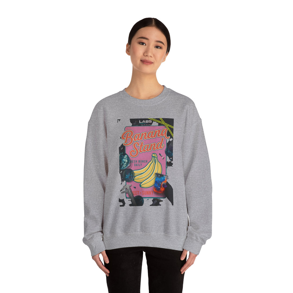Banana Stand Retro Food Graphic Sweatshirt | Vintage diner typography, hand-drawn bananas