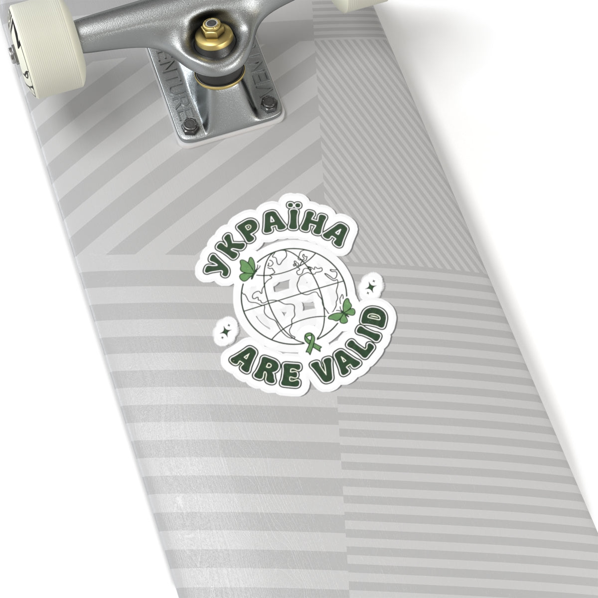 Mental Health Ribbon Globe Sticker | Green Awareness, 'Are Valid' Support