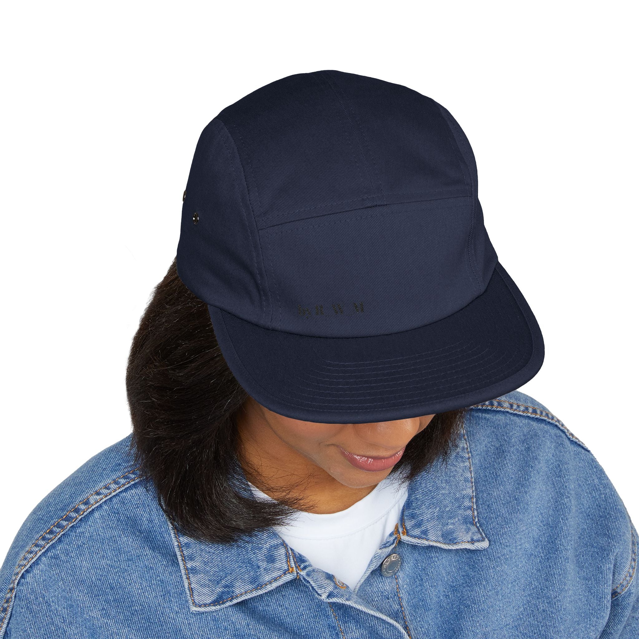 Embroidered 5-Panel Cap — Minimal 'brwn' Logo Cotton Camper Hat