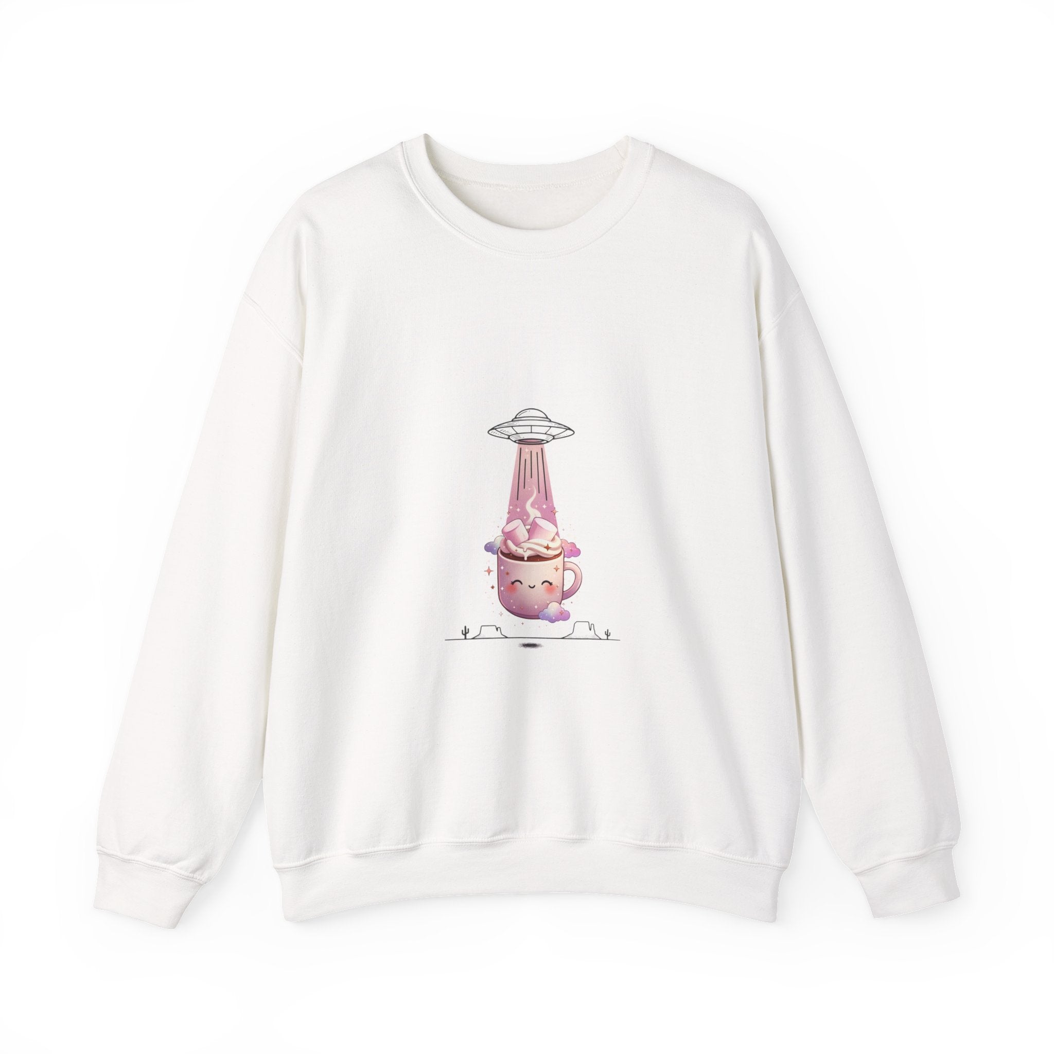 Retro UFO Abduction Crewneck Sweatshirt | Vintage Desert Sci‑Fi