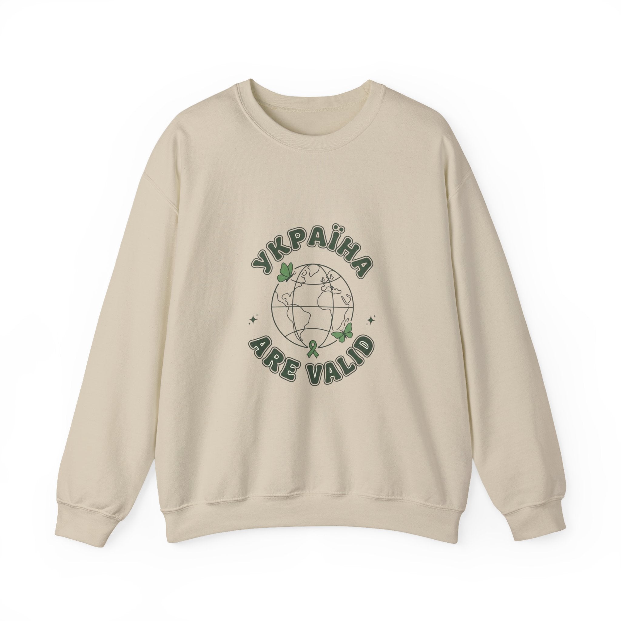 Ukraine Are Valid Sweatshirt | Mental Health Awareness, Green Ribbon