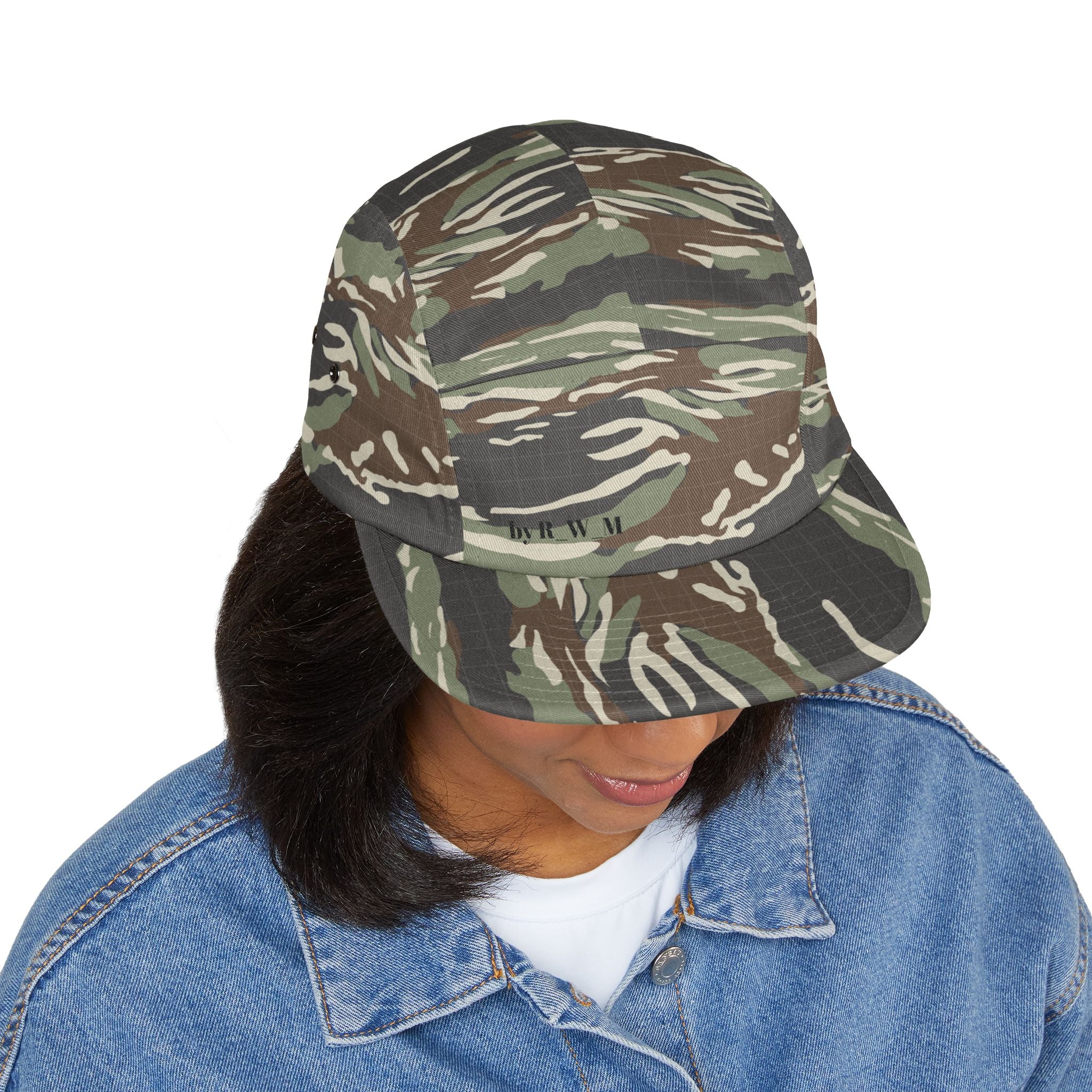 Embroidered 5-Panel Cap — Minimal 'brwn' Logo Cotton Camper Hat