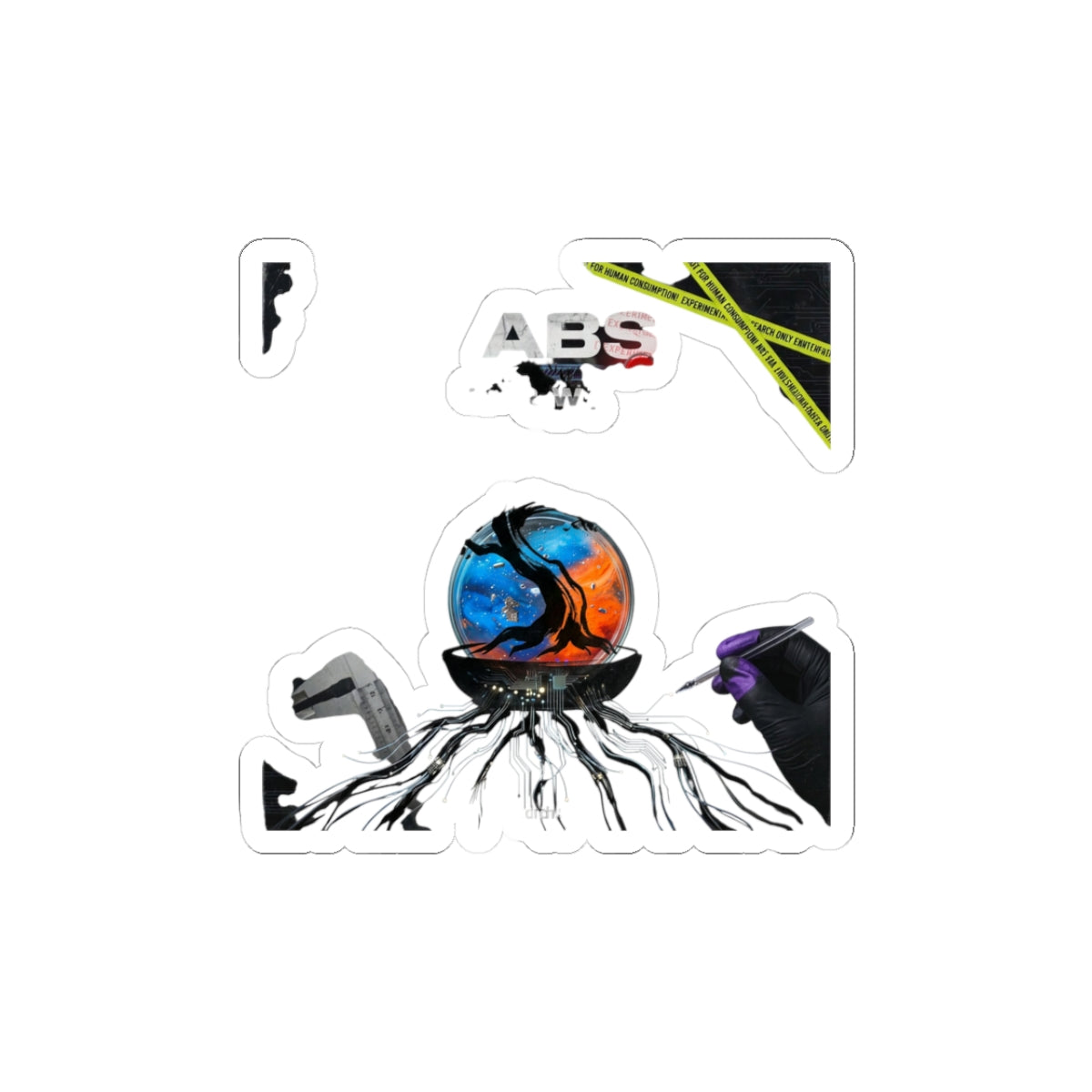 Koi Orb Sticker | Japanese Streetwear, Manga-style Wave & Cherry Blossom Aesthetic