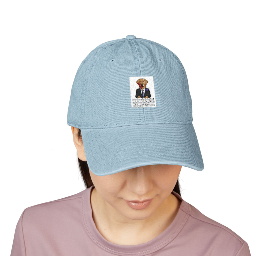 Embroidered Gentleman Bear Denim Hat – Vintage Ivy League Baseball Cap