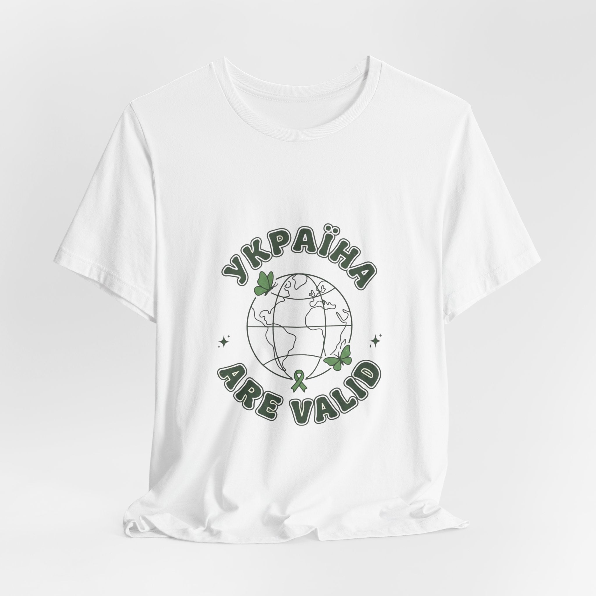 Mental Health Awareness Globe Tee | Green Ribbon, Retro Typography