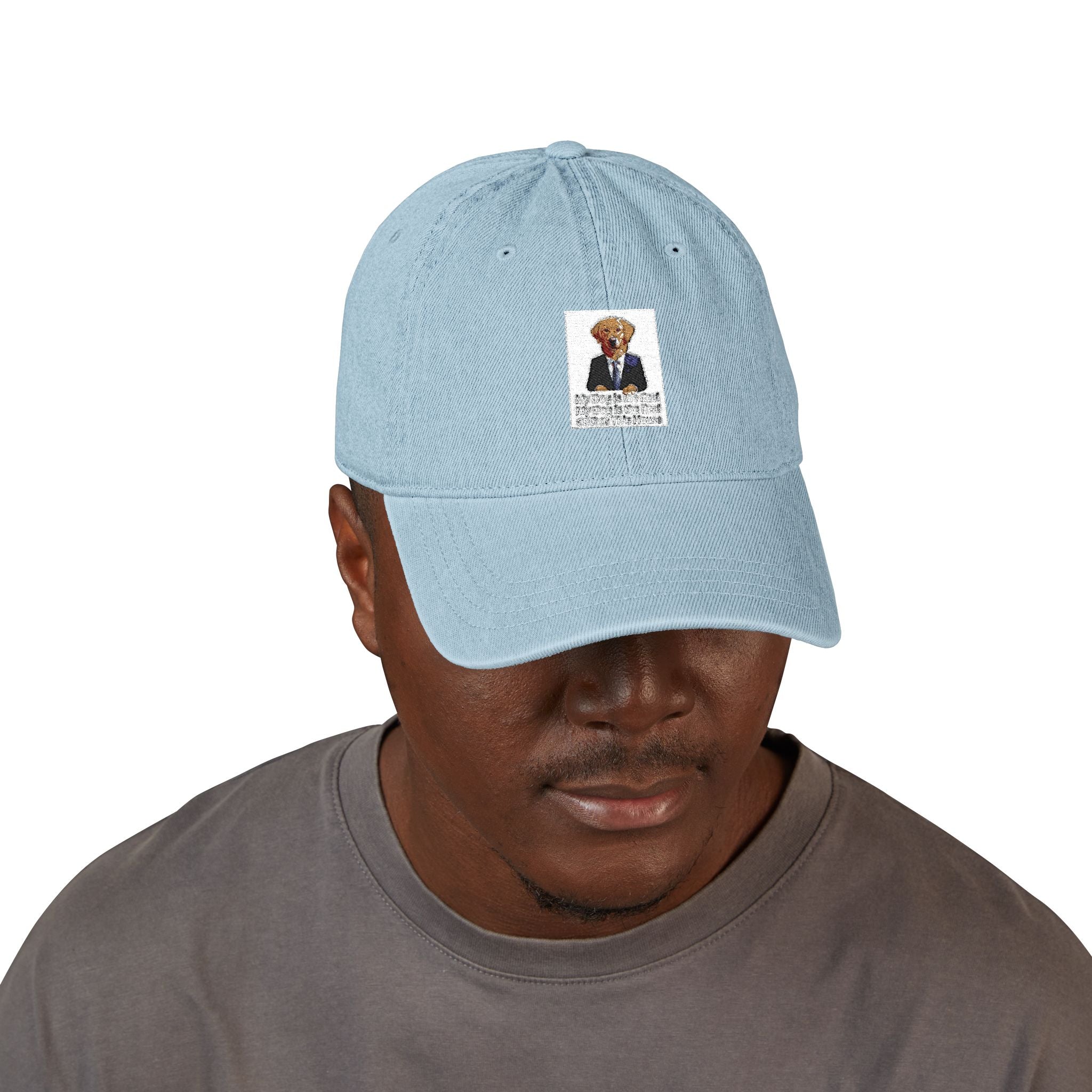 Embroidered Gentleman Bear Denim Hat – Vintage Ivy League Baseball Cap