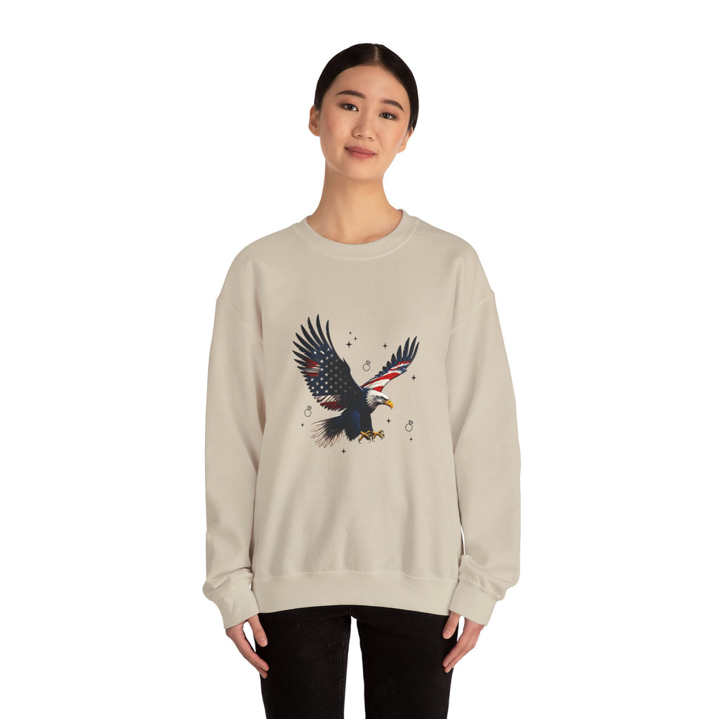 Soaring Eagle Crewneck Sweatshirt | Vintage Graphic, Retro Tattoo Style