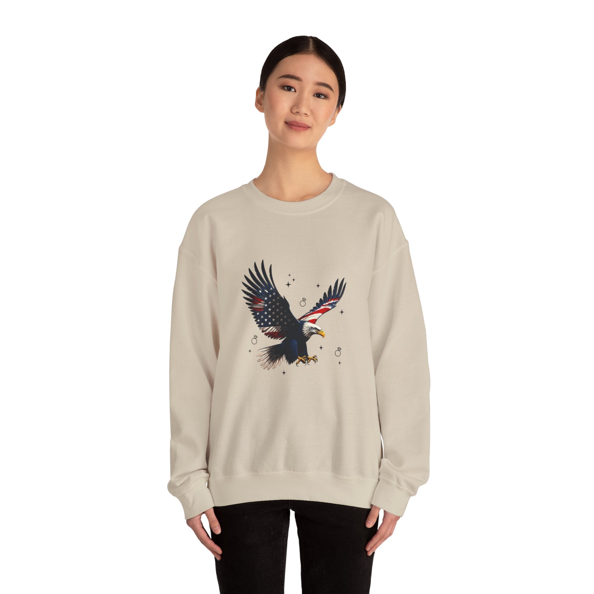 Soaring Eagle Crewneck Sweatshirt | Vintage Graphic, Retro Tattoo Style
