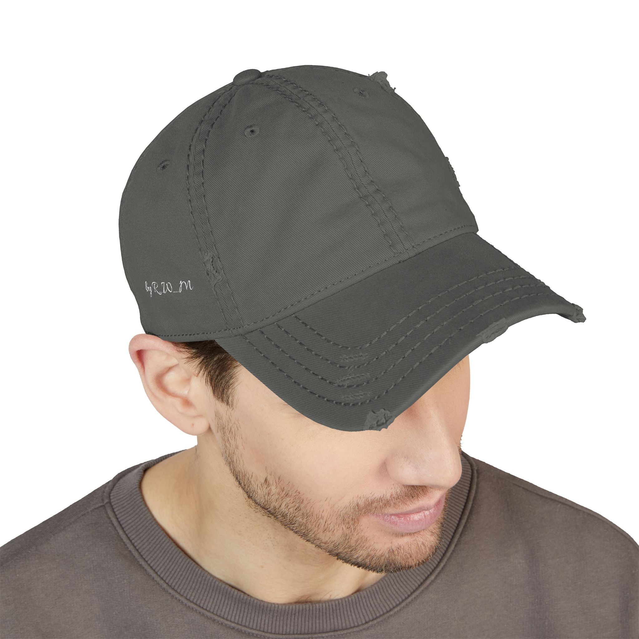 Distressed Embroidered Dad Hat – Vintage Casual Cap