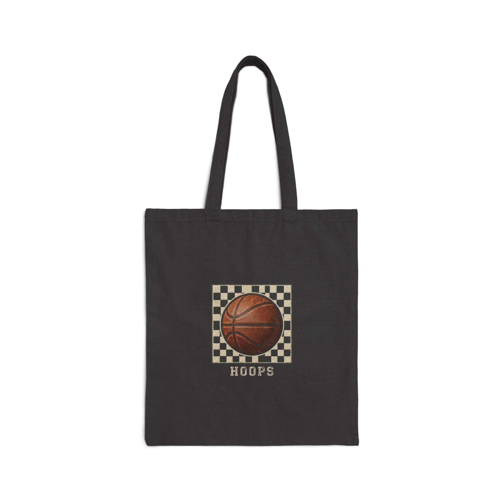 Hoops Tote, Basketball Western Typography Canvas Tote
