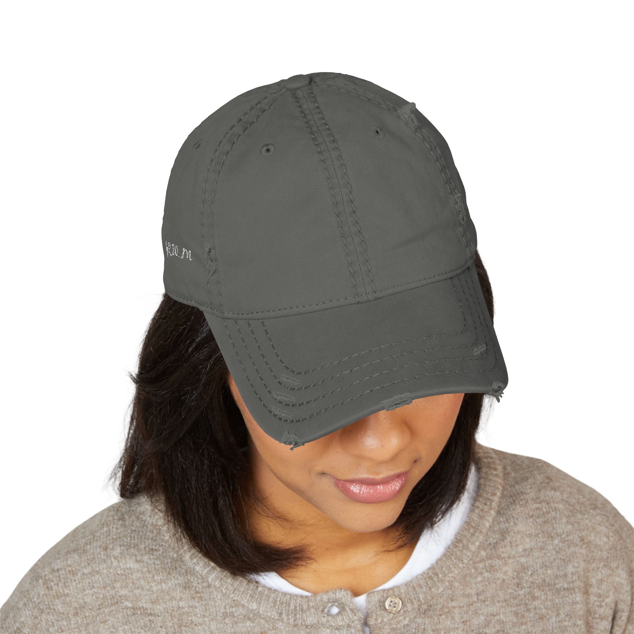 Distressed Embroidered Dad Hat – Vintage Casual Cap