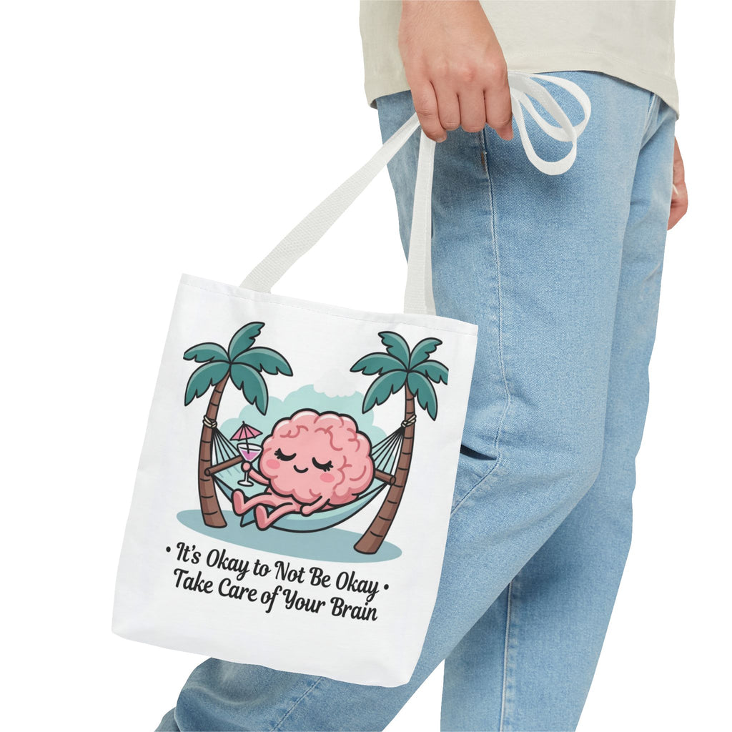 Mental Health Tote Bag - "It’s Okay to Not Be Okay" Brain Hammock Design
