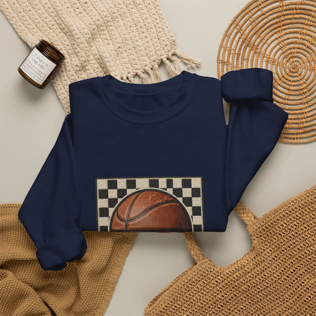 Hoops Vintage Basketball Sweatshirt | Western Typography, State Pride