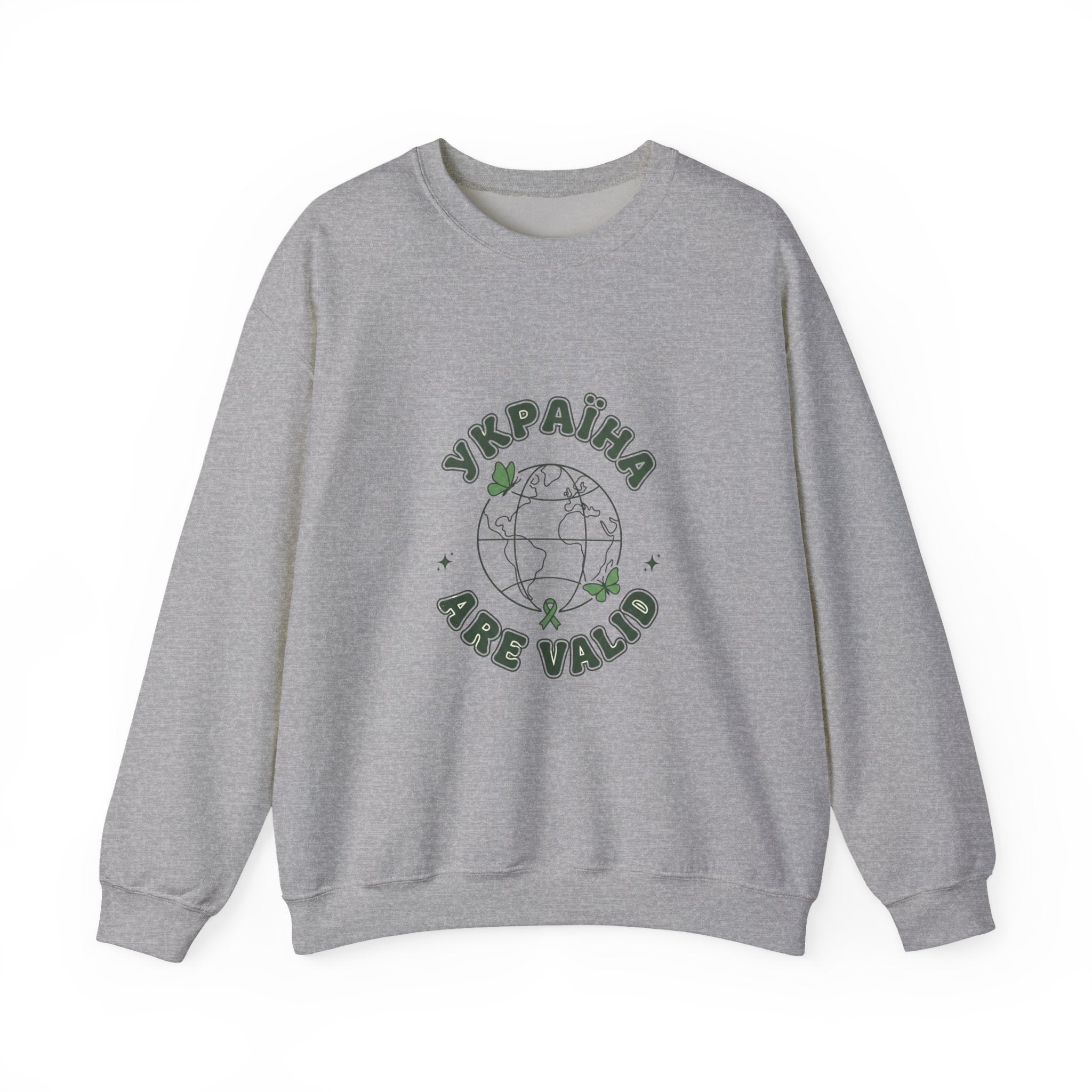 Ukraine Are Valid Sweatshirt | Mental Health Awareness, Green Ribbon