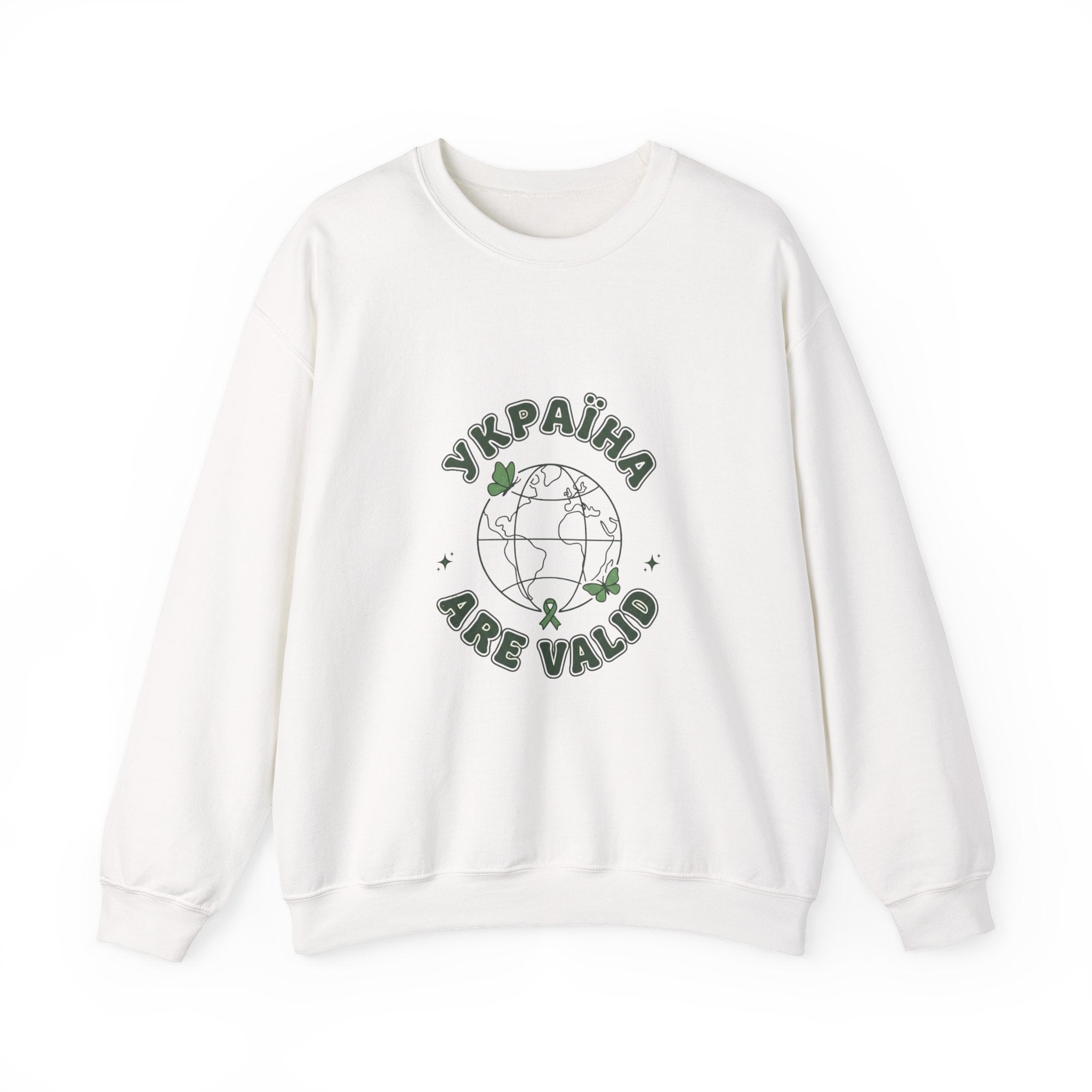 Ukraine Are Valid Sweatshirt | Mental Health Awareness, Green Ribbon
