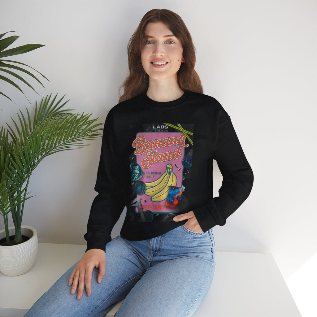 Banana Stand Retro Food Graphic Sweatshirt | Vintage diner typography, hand-drawn bananas