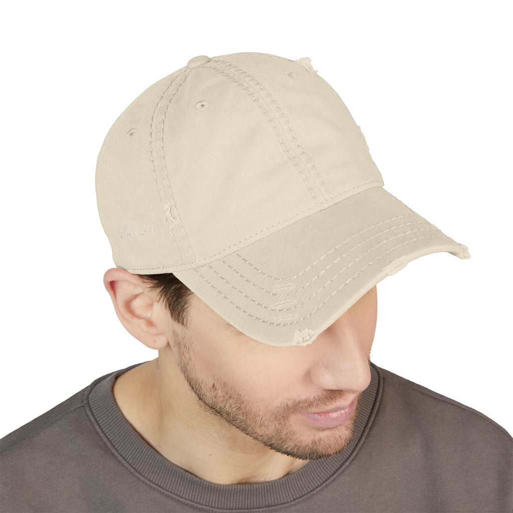 Distressed Embroidered Dad Hat – Vintage Casual Cap