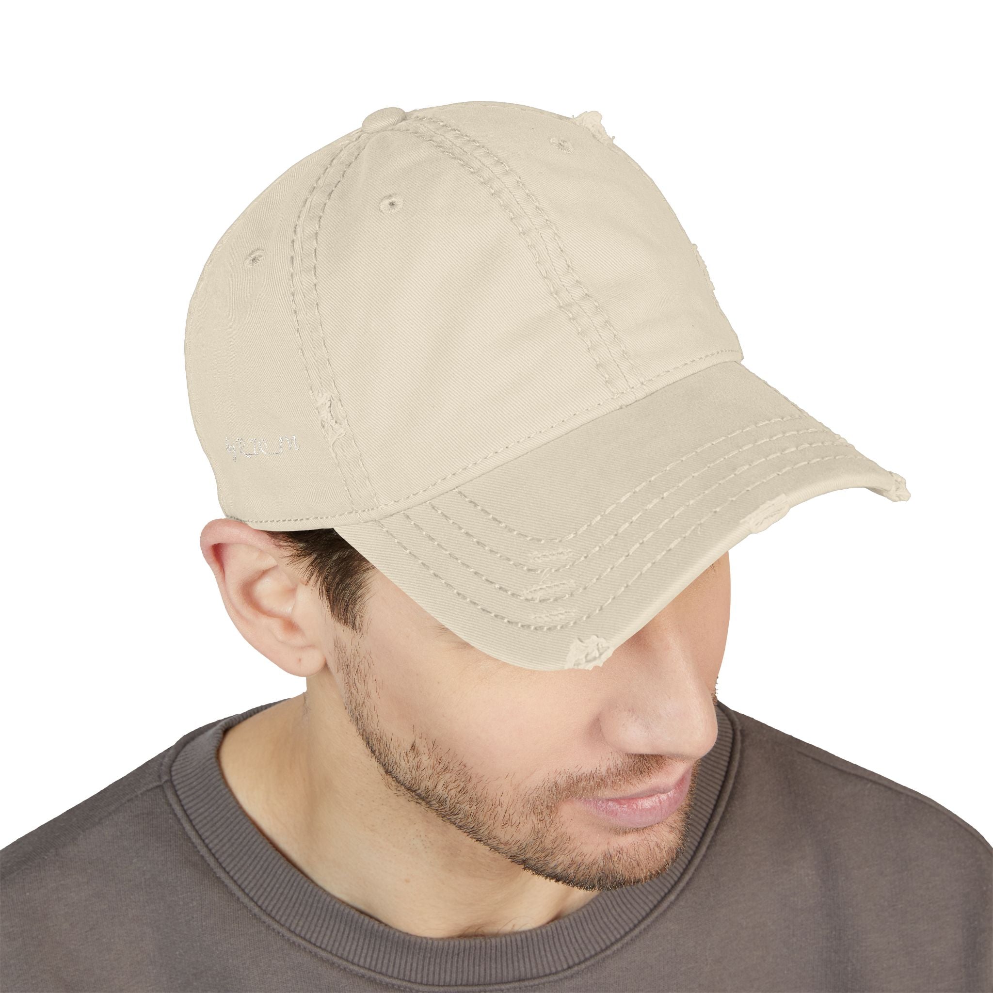 Distressed Embroidered Dad Hat – Vintage Casual Cap