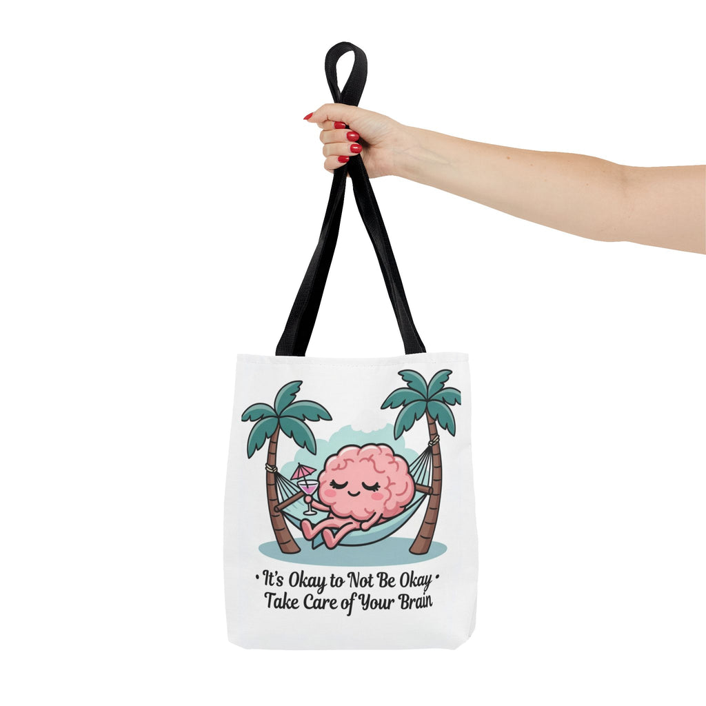 Mental Health Tote Bag - "It’s Okay to Not Be Okay" Brain Hammock Design