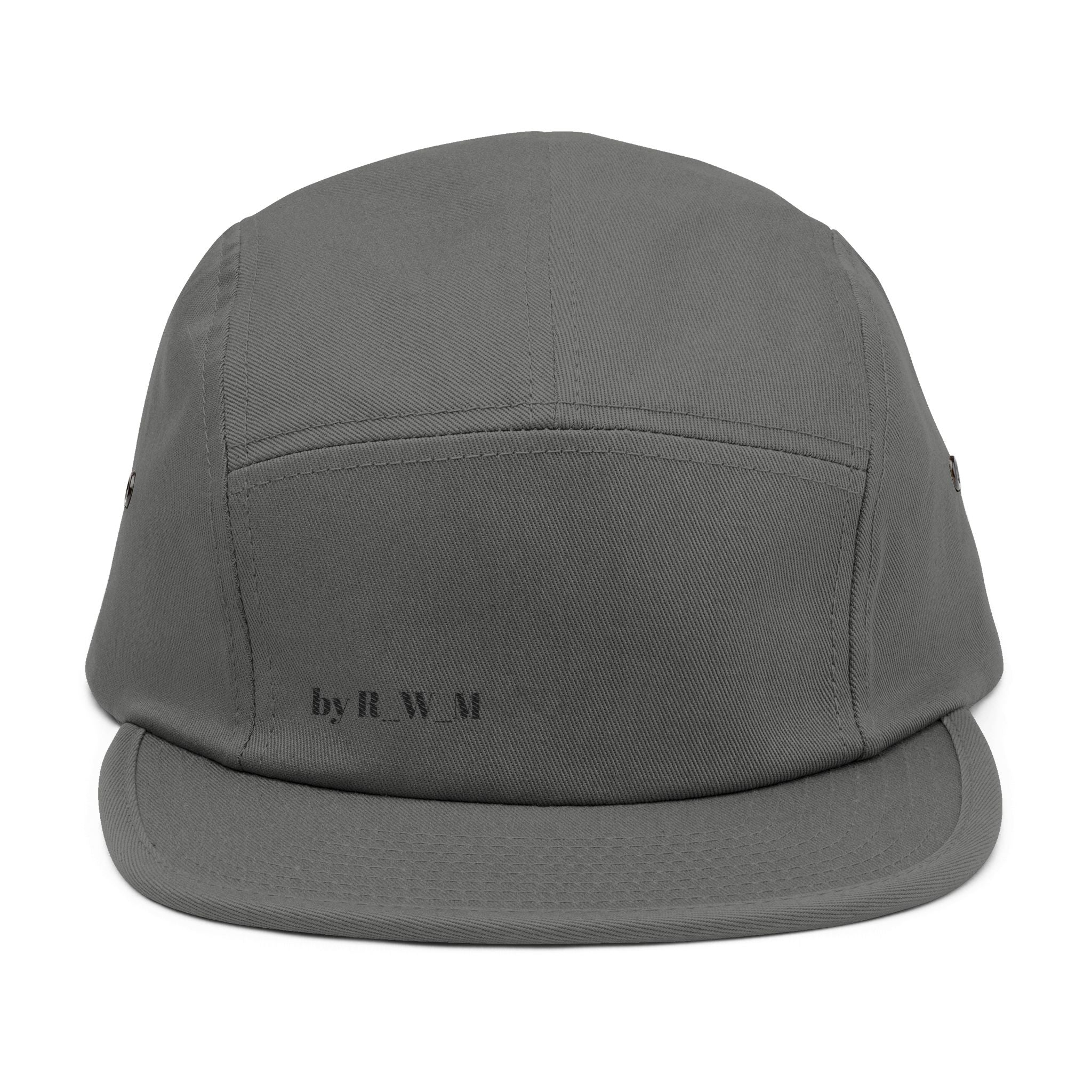 Embroidered 5-Panel Cap — Minimal 'brwn' Logo Cotton Camper Hat