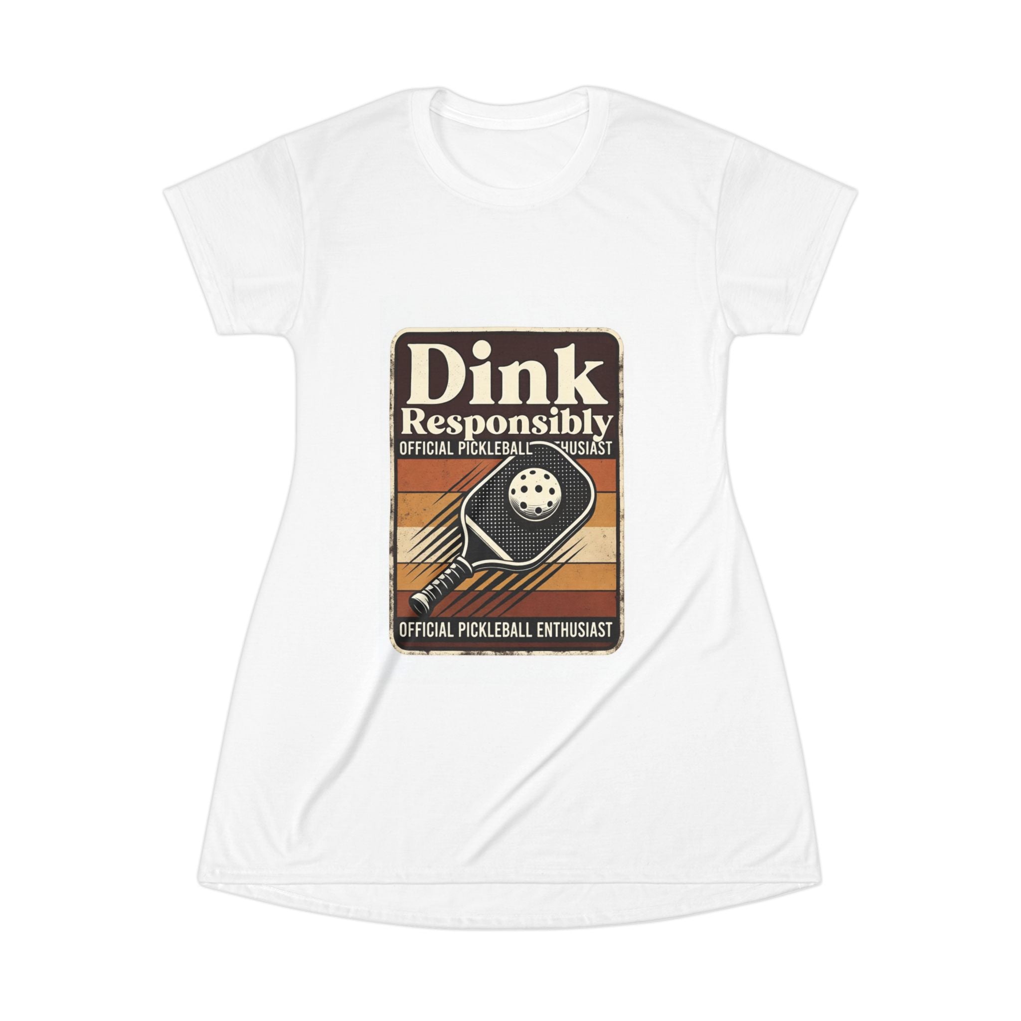 Pickleball T‑Shirt Dress — "Dink Responsibly" Retro Graphic for Players