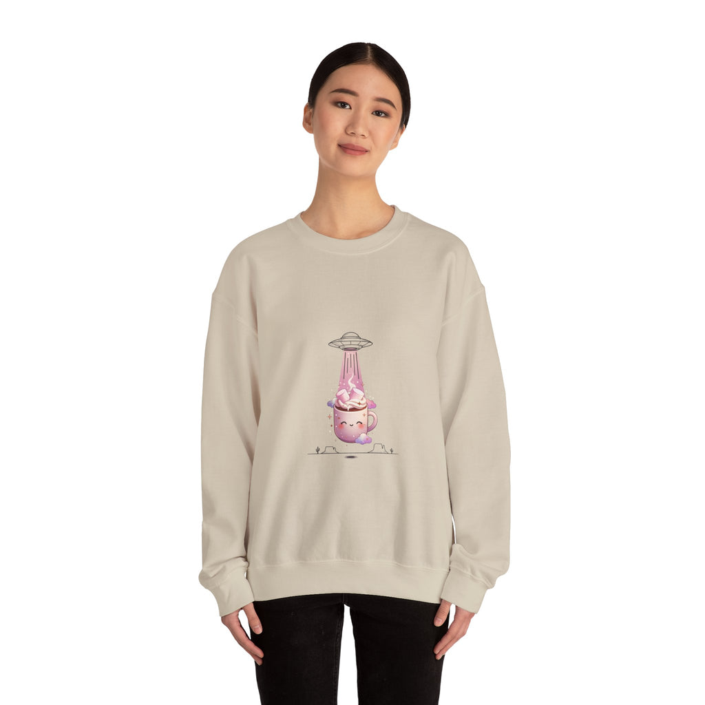 Retro UFO Abduction Crewneck Sweatshirt | Vintage Desert Sci‑Fi