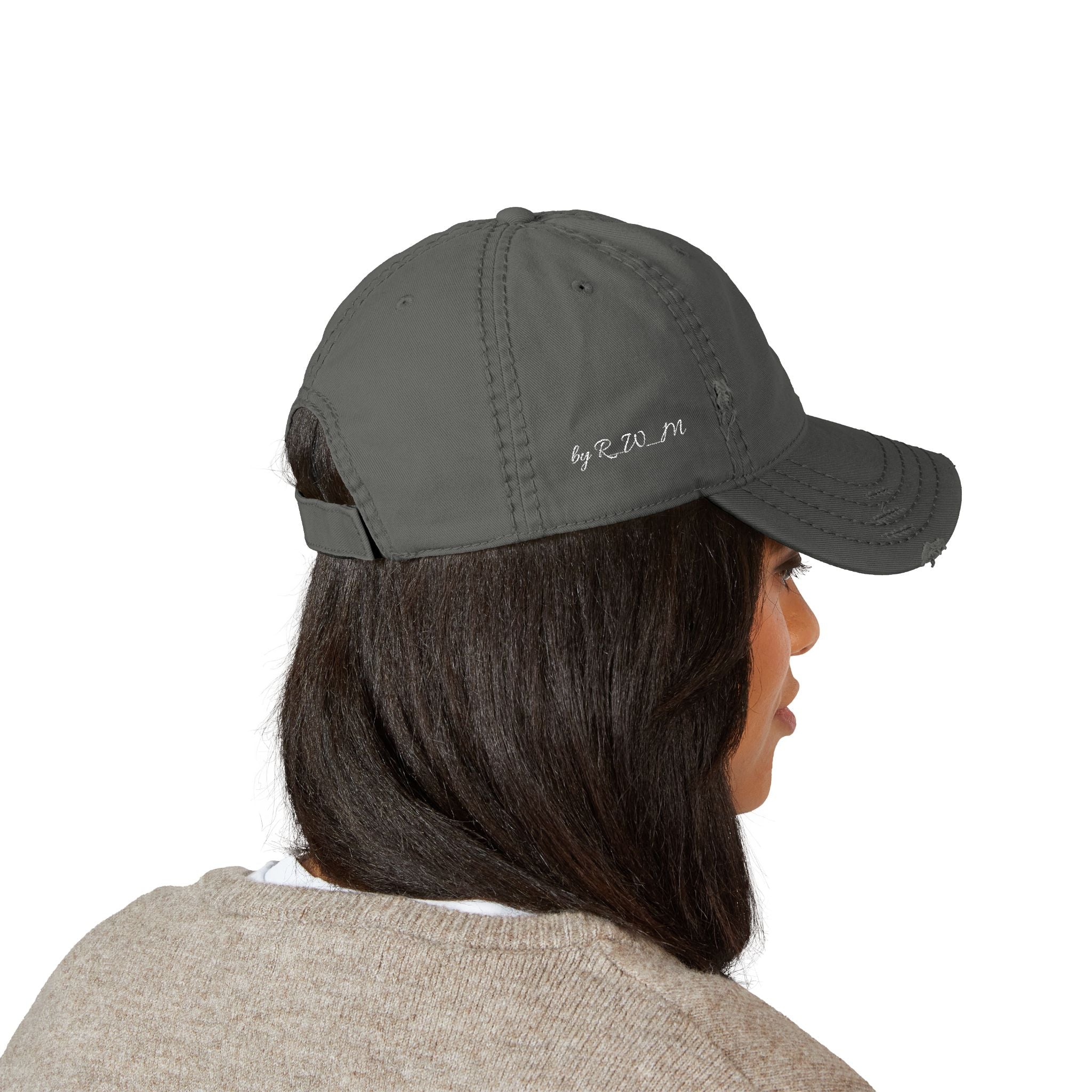 Distressed Embroidered Dad Hat – Vintage Casual Cap