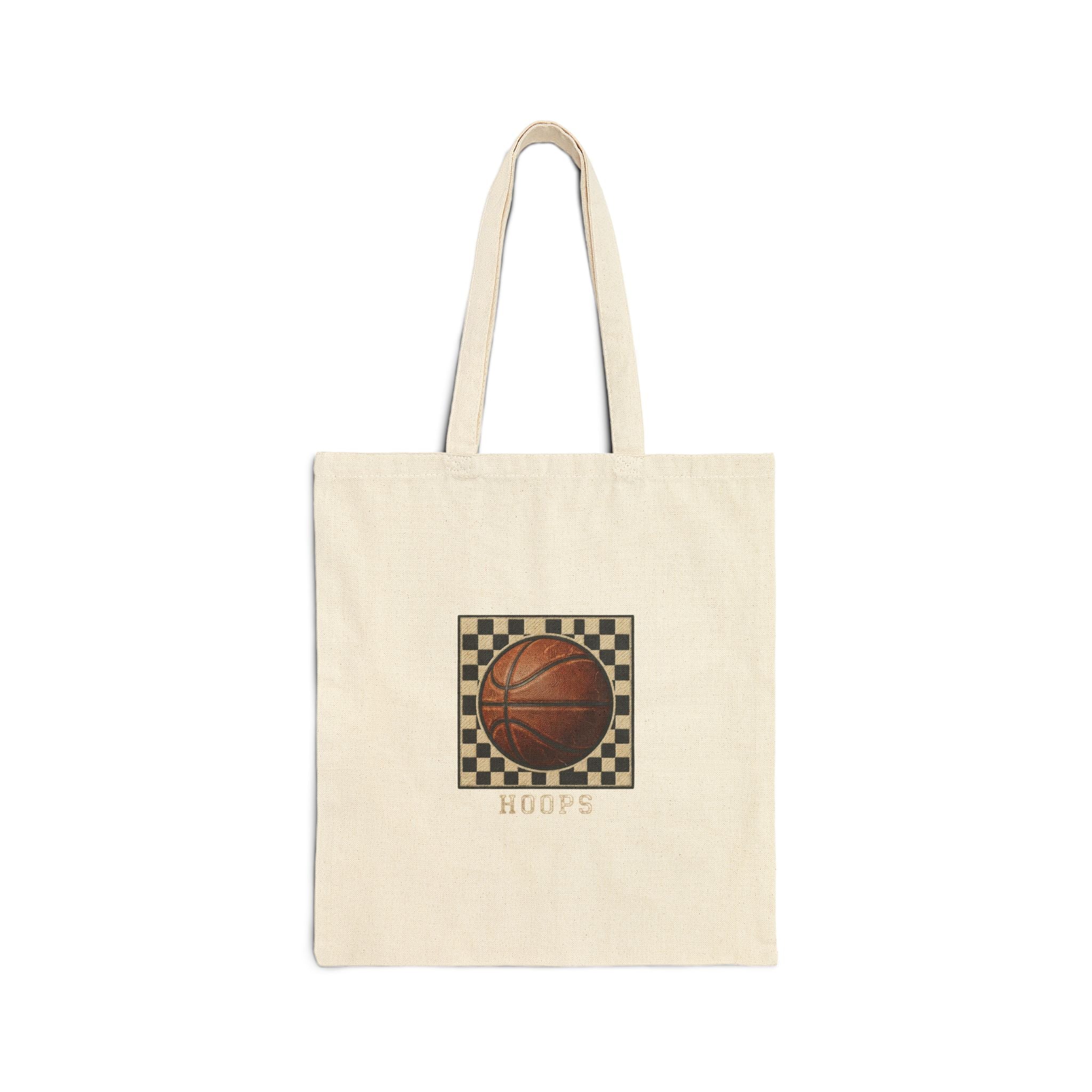 Hoops Tote, Basketball Western Typography Canvas Tote