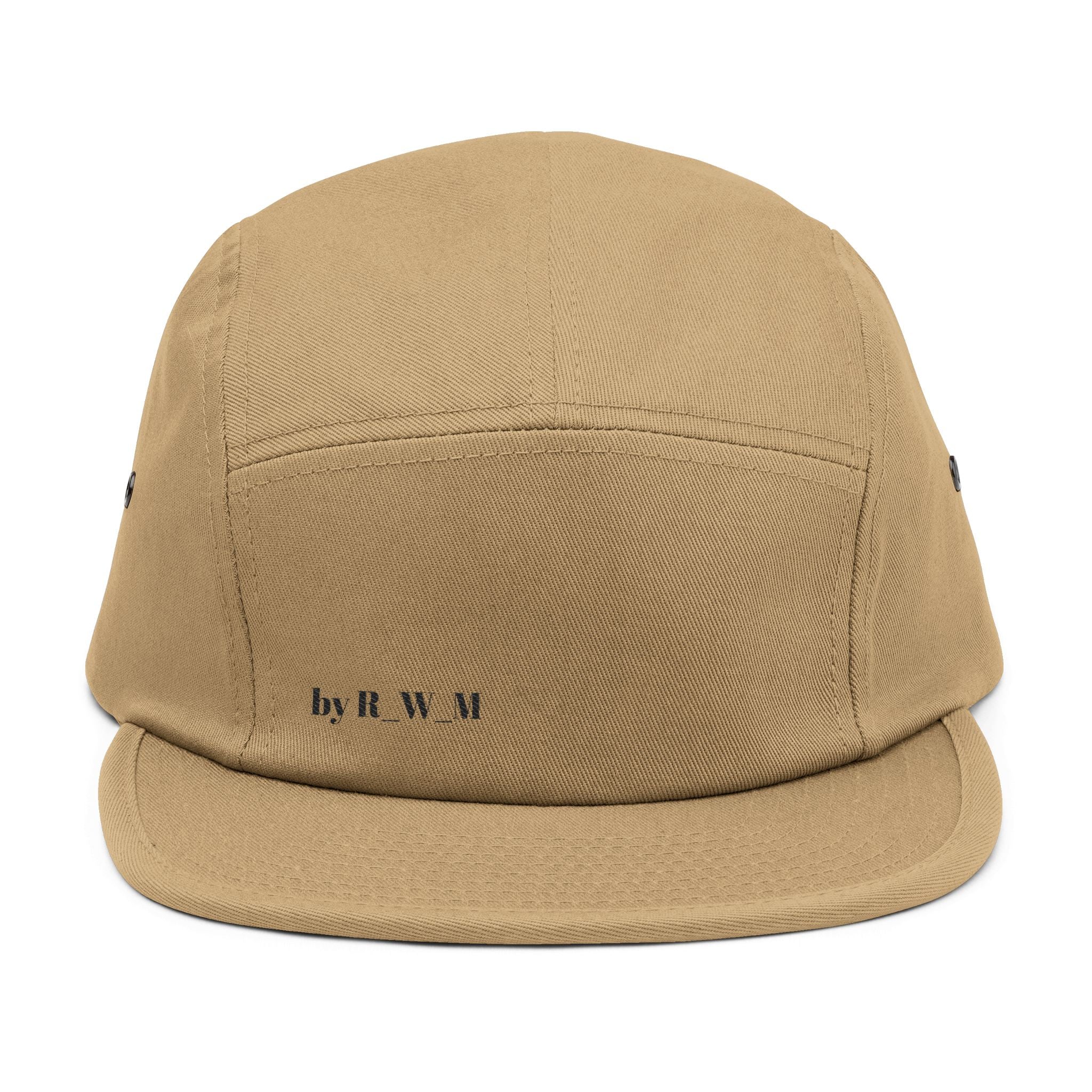 Embroidered 5-Panel Cap — Minimal 'brwn' Logo Cotton Camper Hat
