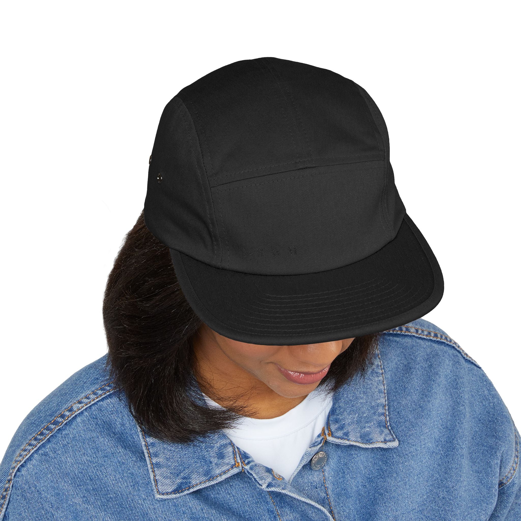 Embroidered 5-Panel Cap — Minimal 'brwn' Logo Cotton Camper Hat