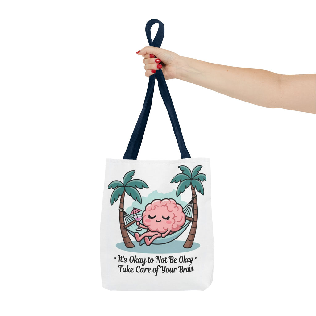 Mental Health Tote Bag - "It’s Okay to Not Be Okay" Brain Hammock Design