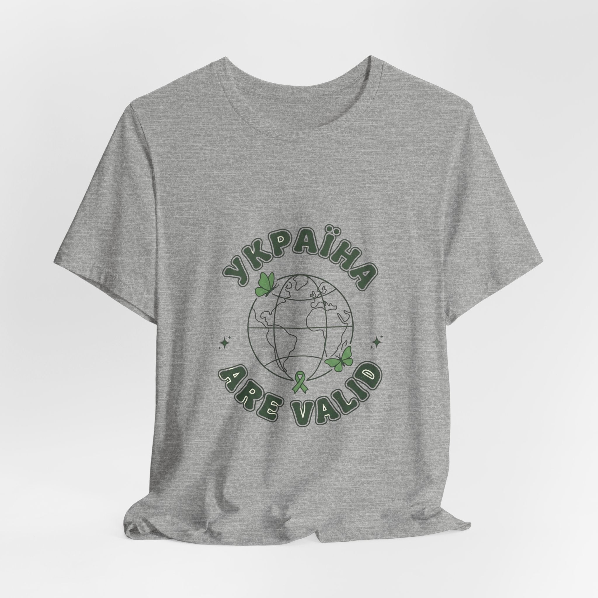 Mental Health Awareness Globe Tee | Green Ribbon, Retro Typography