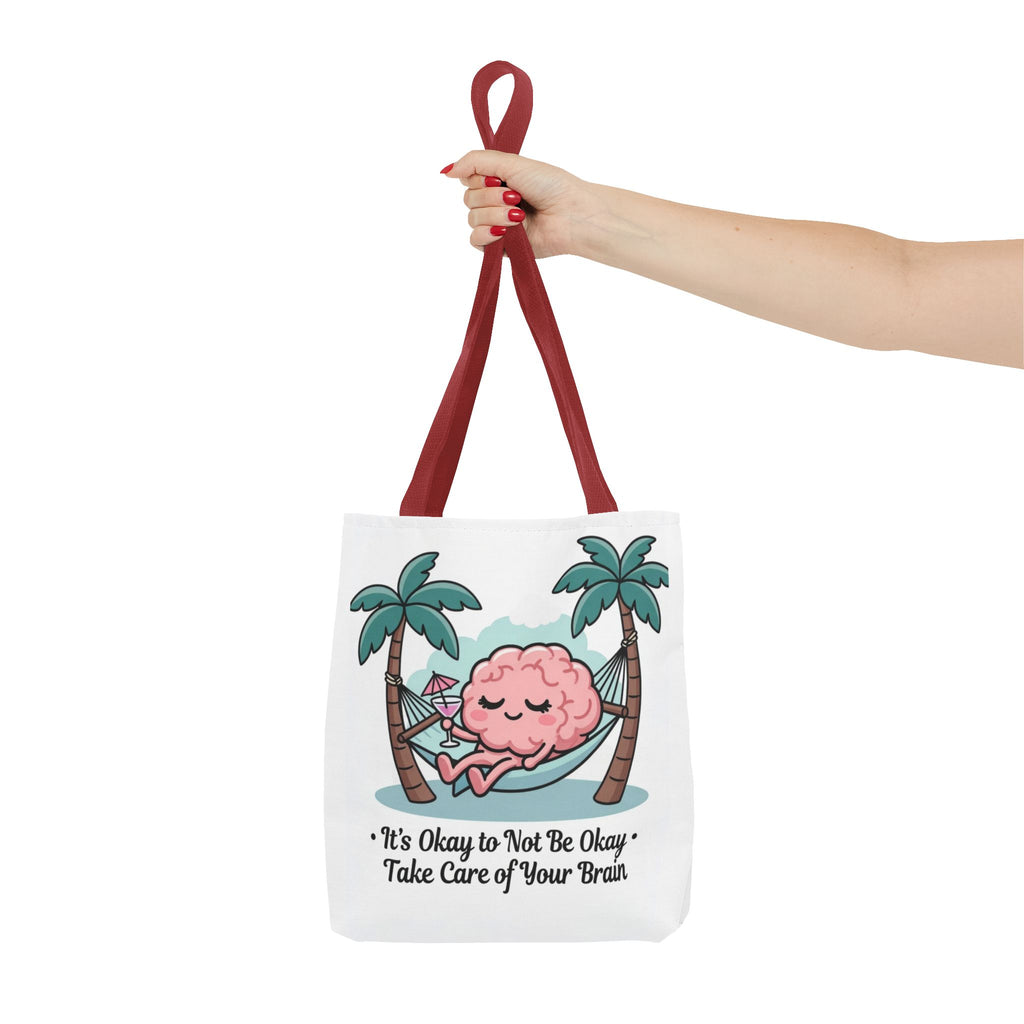 Mental Health Tote Bag - "It’s Okay to Not Be Okay" Brain Hammock Design