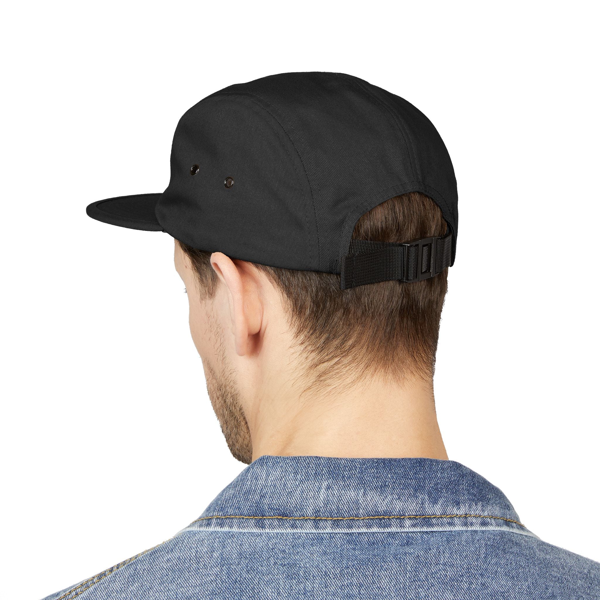 Embroidered 5-Panel Cap — Minimal 'brwn' Logo Cotton Camper Hat