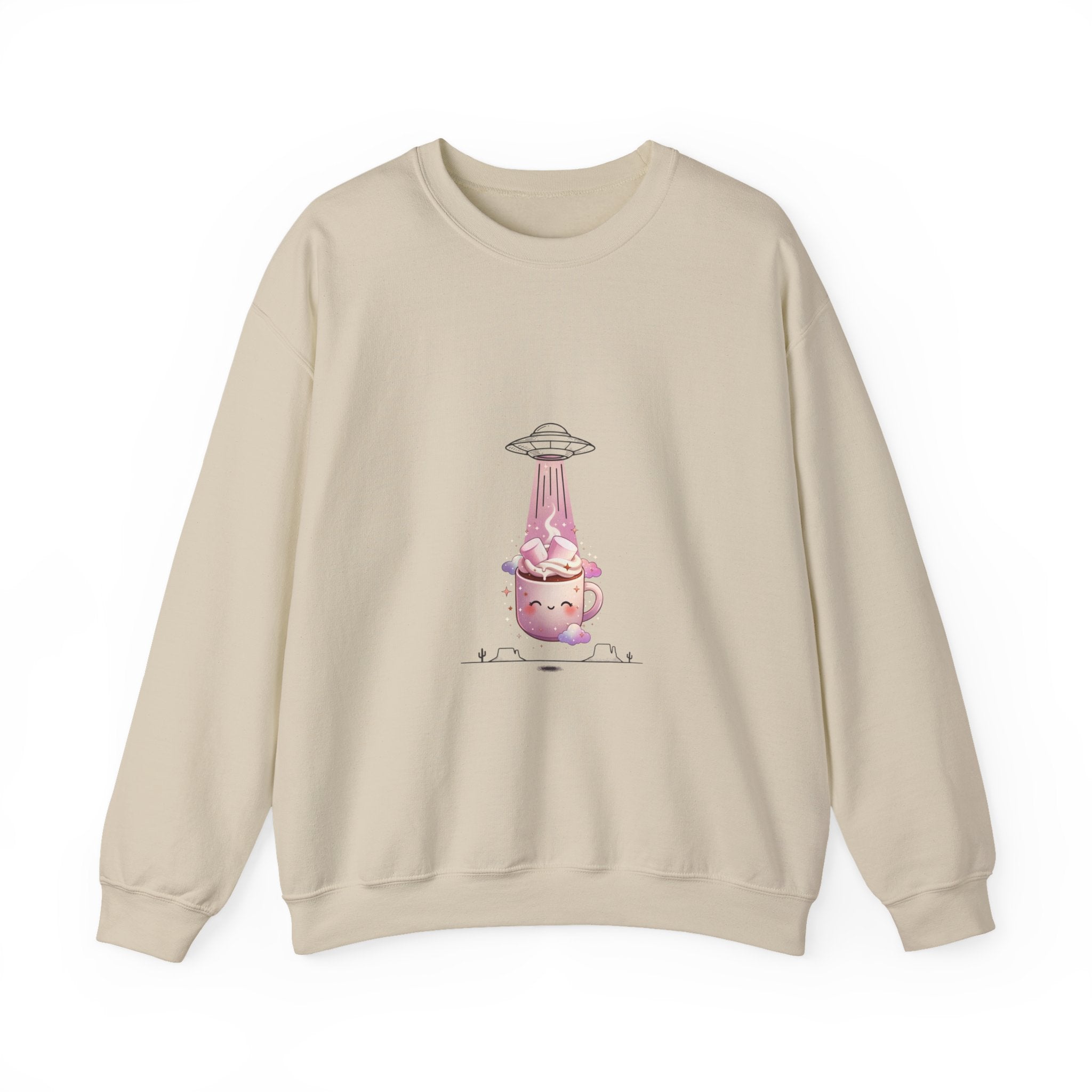 Retro UFO Abduction Crewneck Sweatshirt | Vintage Desert Sci‑Fi