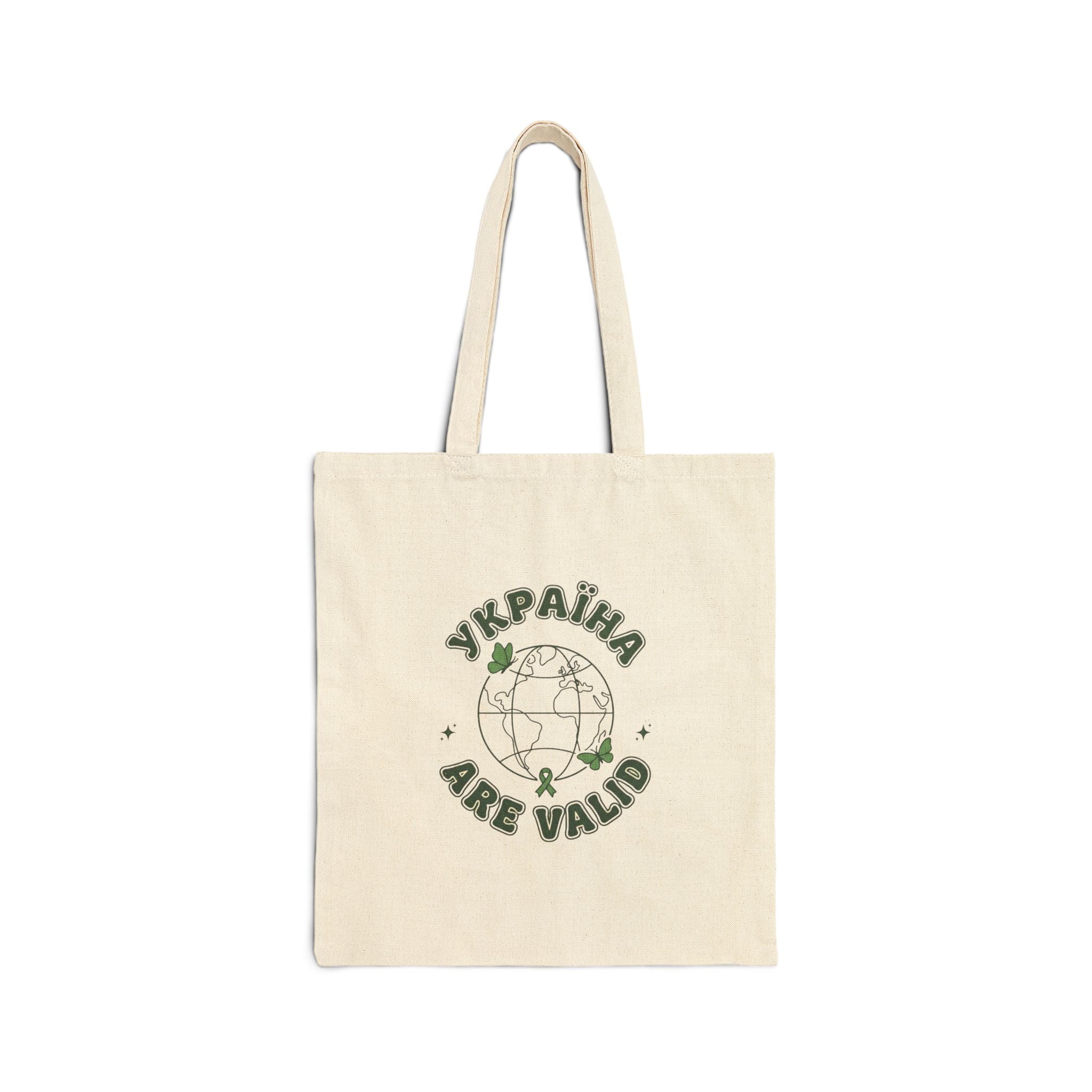 Mental Health Awareness Tote | Green Ribbon, Vintage Typography, Floral Globe
